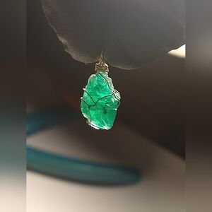 Gorgeous Green Emerald Pendant In Silver